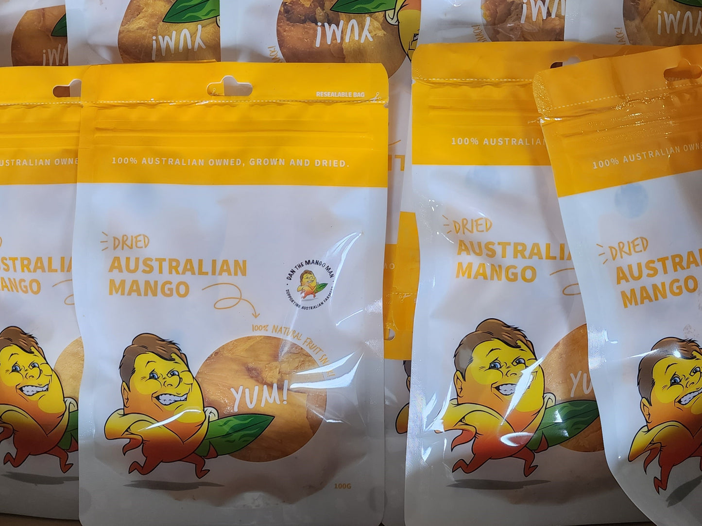 10 Pack - Australian Dried Mango - 100g Bags