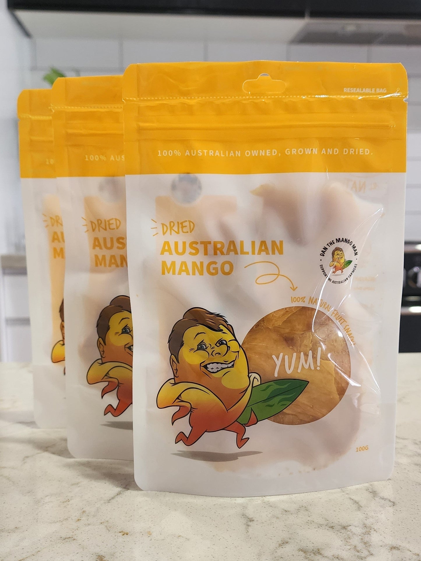 20 Pack - Australian Dried Mango - 100g Bags